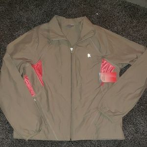 NWT Danskin Now tan orange zip up jacket large